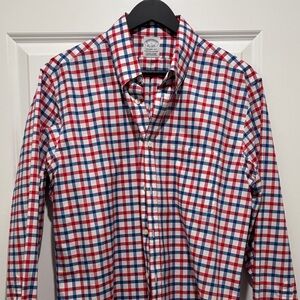 Brooks Brothers Red and Blue Plaid Men's Shirt